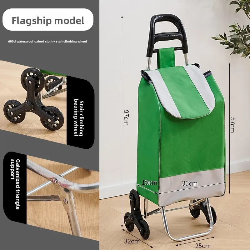 Folding Stair Climbing Grocery Cart