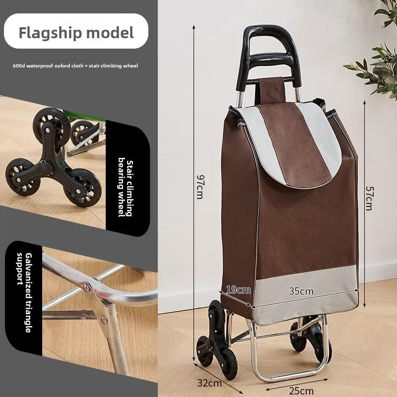 Folding Stair Climbing Grocery Cart