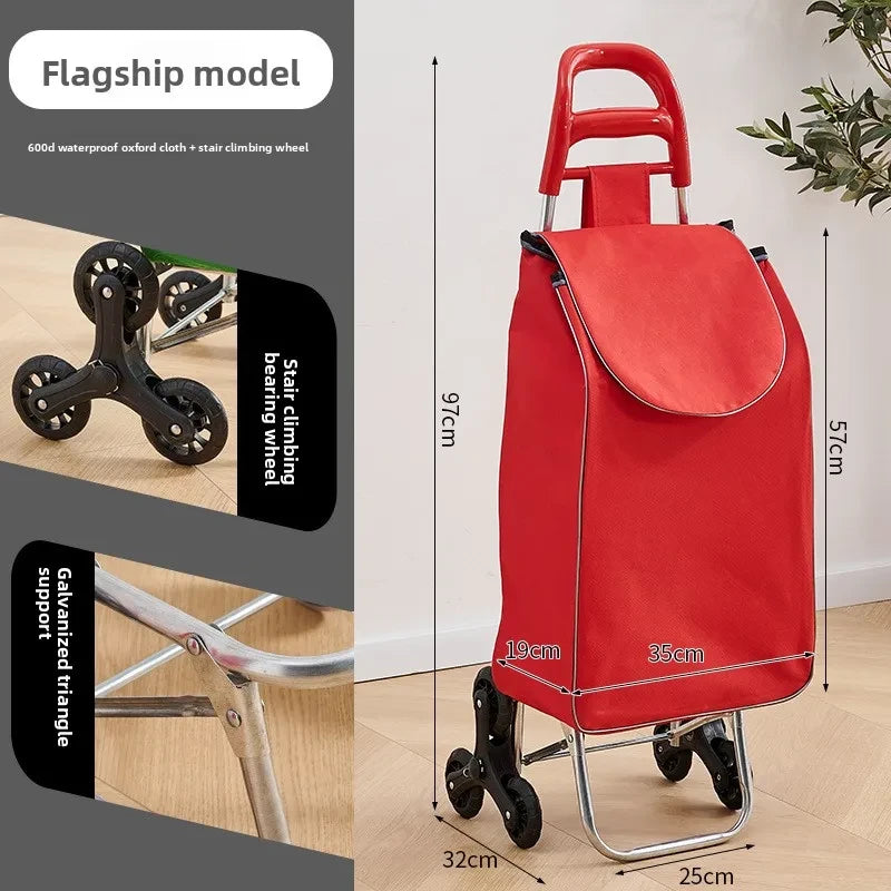Folding Stair Climbing Grocery Cart