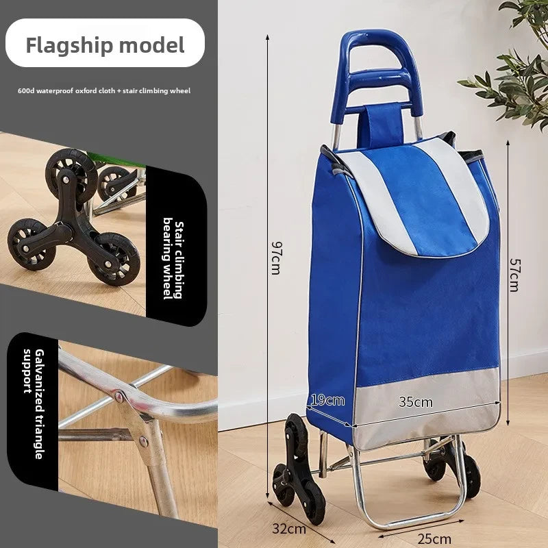 Folding Stair Climbing Grocery Cart