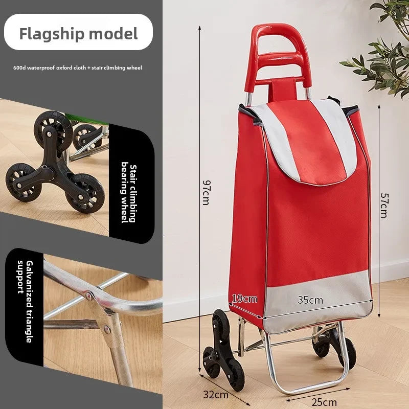 Folding Stair Climbing Grocery Cart